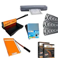Kit Encadernadora, Guilhotina, Plastificadora, insumos 220v