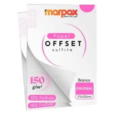 Papel Offset 150g Colegial 175x235mm Branco Marpax 200 fls
