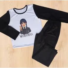 Pijama frio calça Wandinha Família  Adams personalizado