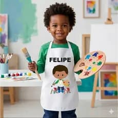 Avental infantil  menino impermeável  com plástico transparente  aula de artes infantil e adulto