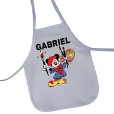 Avental Infantil Pintura Com Nome em tecido (sem plástico)