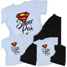 kit 3 pijamas presente dia dos pais personalizados (1 adulto + 2 infantil)