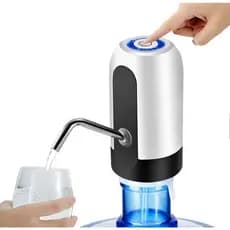 Bomba Elétrica Filtro P/ Galão De Água 10/20 Lts Recarregável Portátil Touch Para Galão De Água Cor Branco