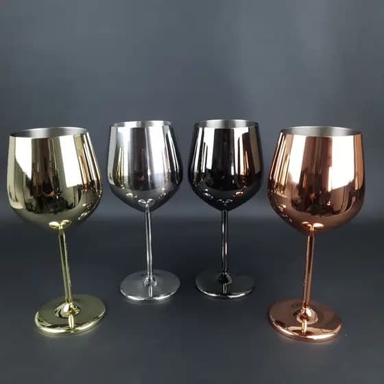 Taças Em Aço Inoxidável Para Vinho 500ml