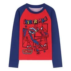 Camiseta Infantil Praia Manga Longa Proteção UV Marvel Spiderman Licenciado