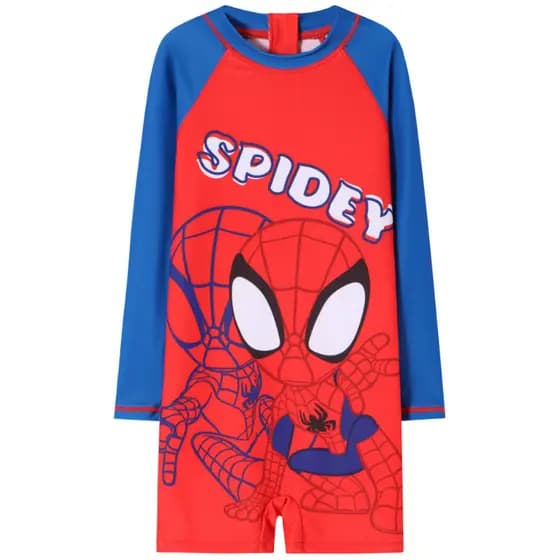 Macaquinho Infantil Bebe Praia Manga Longa Proteção UV Spiderman Marvel Licenciado