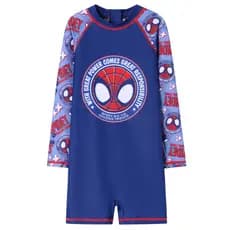Macaquinho Infantil Bebe Praia Manga Longa Proteção UV Spiderman Marvel Licenciado