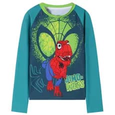 Camiseta Bebe Manga Longa Praia Proteção UV Marvel Dino Spiderman Licenciado
