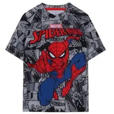 Camiseta Infantil Manga Curta Praia Proteção UV Marvel Spiderman Licenciado