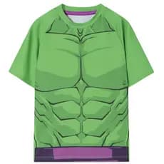 Camiseta Infantil Manga Curta Praia Proteção UV Hulk Licenciado