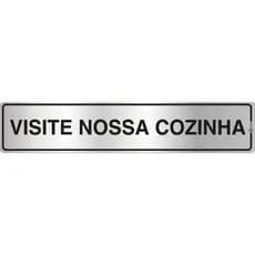 Placa De Sinalização 5x25cm Alumínio - Visite Nossa Cozinha