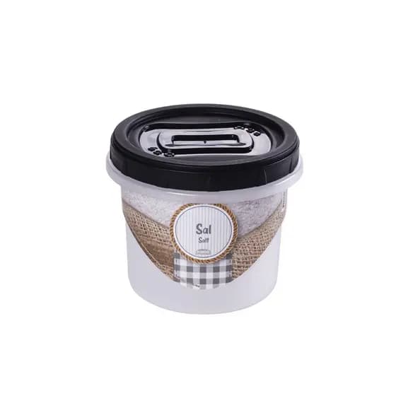 Pote Redondo Plástico Para Sal Plasútil - 720ml