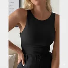 Regata Blusa Feminina Suplex Duplo Básica Lisa Blusinha Blogueira Regatinha