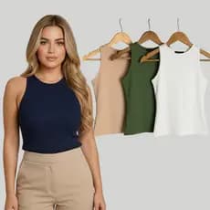 Blusa Regatinha Basica Casual Blusinha Lisa Feminina Suplex Sem Bojo Moda Verão Outono Inverno
