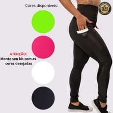 KIT 2 Calça Legging Com Bolso Cirrê Newstyle Fitness Academia Feminina Cintura Alta F7 NEW STYLE