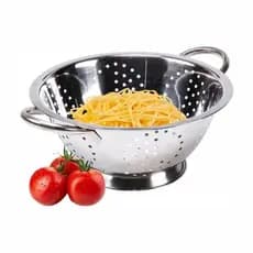 Escorredor de Macarrão Massas em Aço Inox Com alça 20 cm