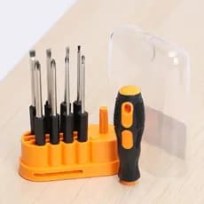 Kit Jogo de Chave de Fenda Phillips 9 Peças Cabo Emborrachado Estojo Universal
