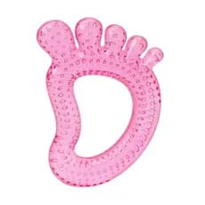 Mordedor Infantil de água Para Bebê Pezinho Rosa Alivia Dor Massageador de Gengiva