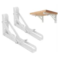 Kit 2 Mão Francesa Retrátil 25 cm Resistente Suporte Reforçada Para Prateleira Cantoneira Retrátil