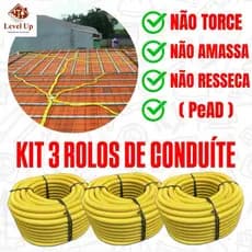 Conduíte Eletroduto Corrugado Reforçado Flexível 3/4 Amarelo 25 Metros Cada Rolo