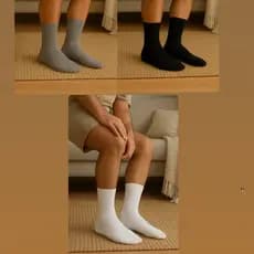 Kit com 6 Pares Meia Adulto Masculina Esportiva Cano Alto Algodão
