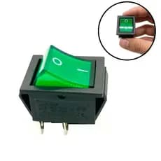 Chave Gangorra Iluminada Liga Desliga 4 Pólos 110/220v Verde