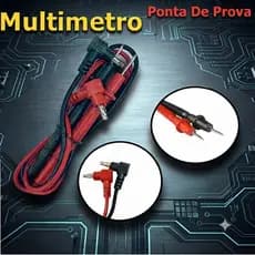 Ponta De Prova Pino 90° Cabo Para Multímetro Voltimetro Amperimetro