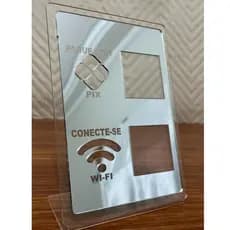 Placa Pix e Wifi Em Acrílico Mesa Balcão Loja Escritório Consultório Recepção Entrega Rápida