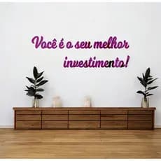 Espelho Frase ''Você é o seu melhor investimento'' Em Acrílico Espelhado