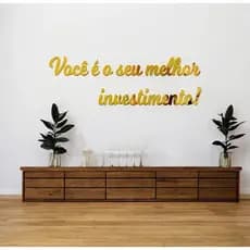 Espelho Frase ''Você é o seu melhor investimento'' Em Acrílico Espelhado
