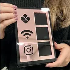 Placa Pix Wifi e Instagram  Display Mesa Balcão Loja