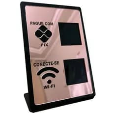 Placa Pix e Wifi Display Mesa Balcão Loja Escritório Recepção Entrega Rápida