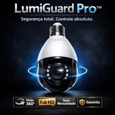 Câmera Lâmpada 360° Wi-Fi Full HD Visão Noturna Monitoramento pelo Celular LumiGuard Pro