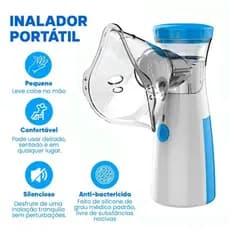 Nebulizador Inalador Portátil Recarregável Adeus a Tosse e a Dificuldade Respiratória