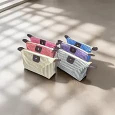 Necessaire Organizadora de Maquiagens Bolsa Impermeável Compacto Listrada