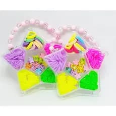 Kit Infantil Mini Piranha Xuxinha Silicone/ Acessório para Cabelo Infantil Caixinha/Bolsinha Estrela Brinde Festa