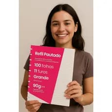Refil Pautado e Liso Compatível Caderno Inteligente Tamanho Grande 11 Discos