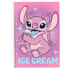 Caderno Universitário 160 Fls Angel Stitch Disney Capa Dura