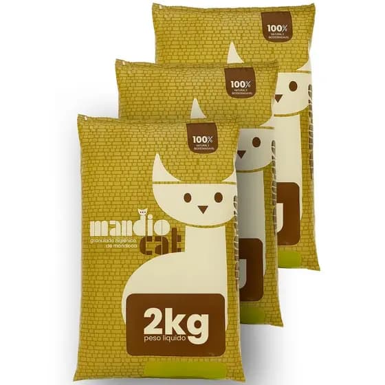Kit 3 Areia Sanitária Natural Gato Rápida Absorção Anti Odor