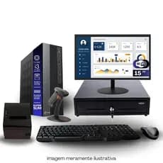 Kit PDV TOB i3 4ªG 8GB SSD 240GB Win11 Rede S/Fio Teclado Mouse Monitor 15" Gvt. Dinheiro  Imp Térmica Leitor Cód Barras