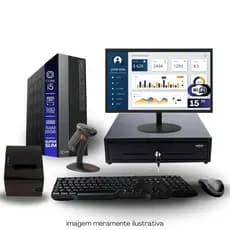 Kit PDV TOB i5 16GB SSD 480GB Win11 Rede S/Fio Teclado Mouse Monitor 15" Gvt. Dinheiro  Imp. Térmica Leitor Cód Barras