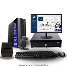Kit PDV TOB i3 4ªG 4GB SSD 120GB Win11 Rede S/Fio Teclado Mouse Monitor 15" Gvt. Dinheiro  Imp Térmica Leitor Cód Barras