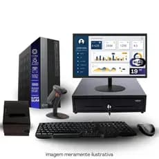 Kit PDV TOB i5 4ªG 8GB SSD240GB Win11 Rede S/Fio Teclado Mouse Monitor 19" Gvt. Dinheiro  Imp Térmica Leitor Cód Barras