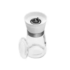 Moedor de Pimenta e Sal Tempero Transparente com Tampa Branca 170ml Lyor