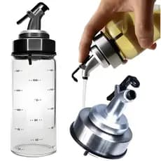 Garrafa para Azeite e Vinagre com Bico Dosador Medidor Galheteiro Vidro 320ml Em Casa Tem