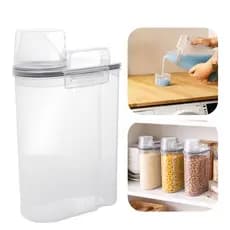 Pote Hermético Porta Mantimento Organizador Lavanderia com Copo Medidor 2,5L Lyor