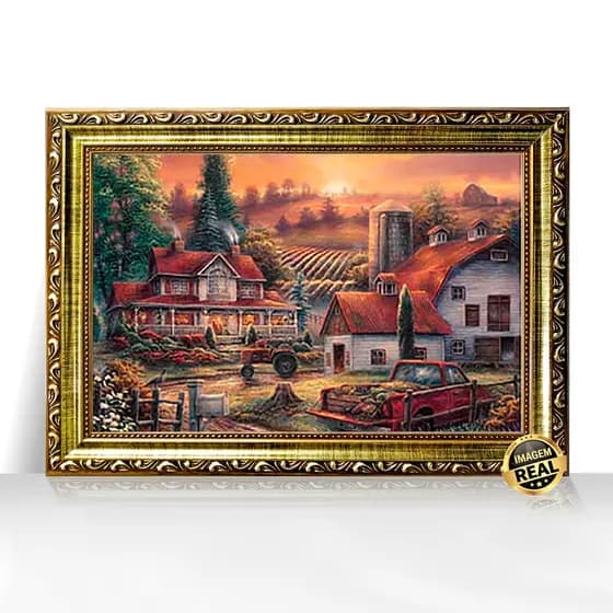 Quadro Decorativo A3 Lar para o Jantar Arte de Chuck Pinson Moldura Trabalhada