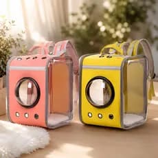 Mochila Astronauta Transparente Visão Passeio Respirável Para Gato Cachorro Pet