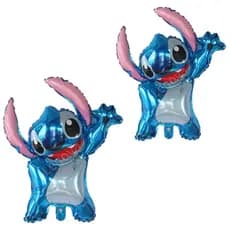 Kit 2/3/4/5/6/7/8/9/10 Peças Balão Metalizado Stitch Azul Para Aniversários e Outros Eventos