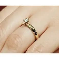 Anel Feminino Solitário Aço Inoxidável Dourado e Prata - PRONTA ENTREGA